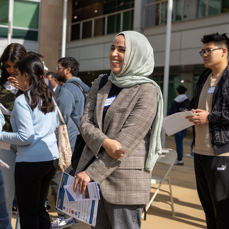 Students on WCH patio