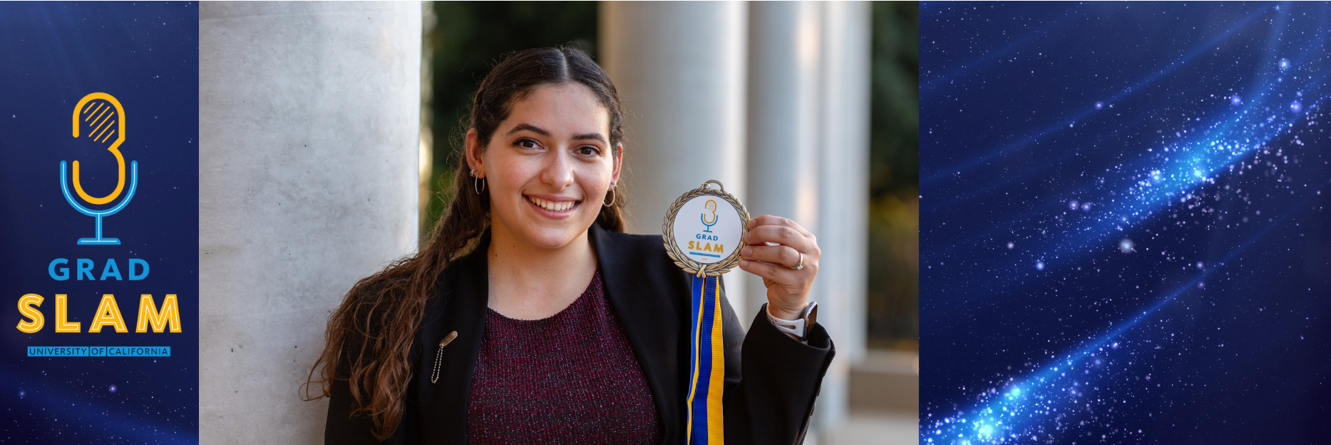 UCR Grad Slam Final Winner with Medal