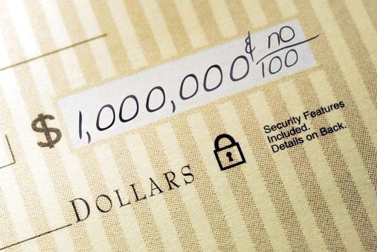 One-million dollar check