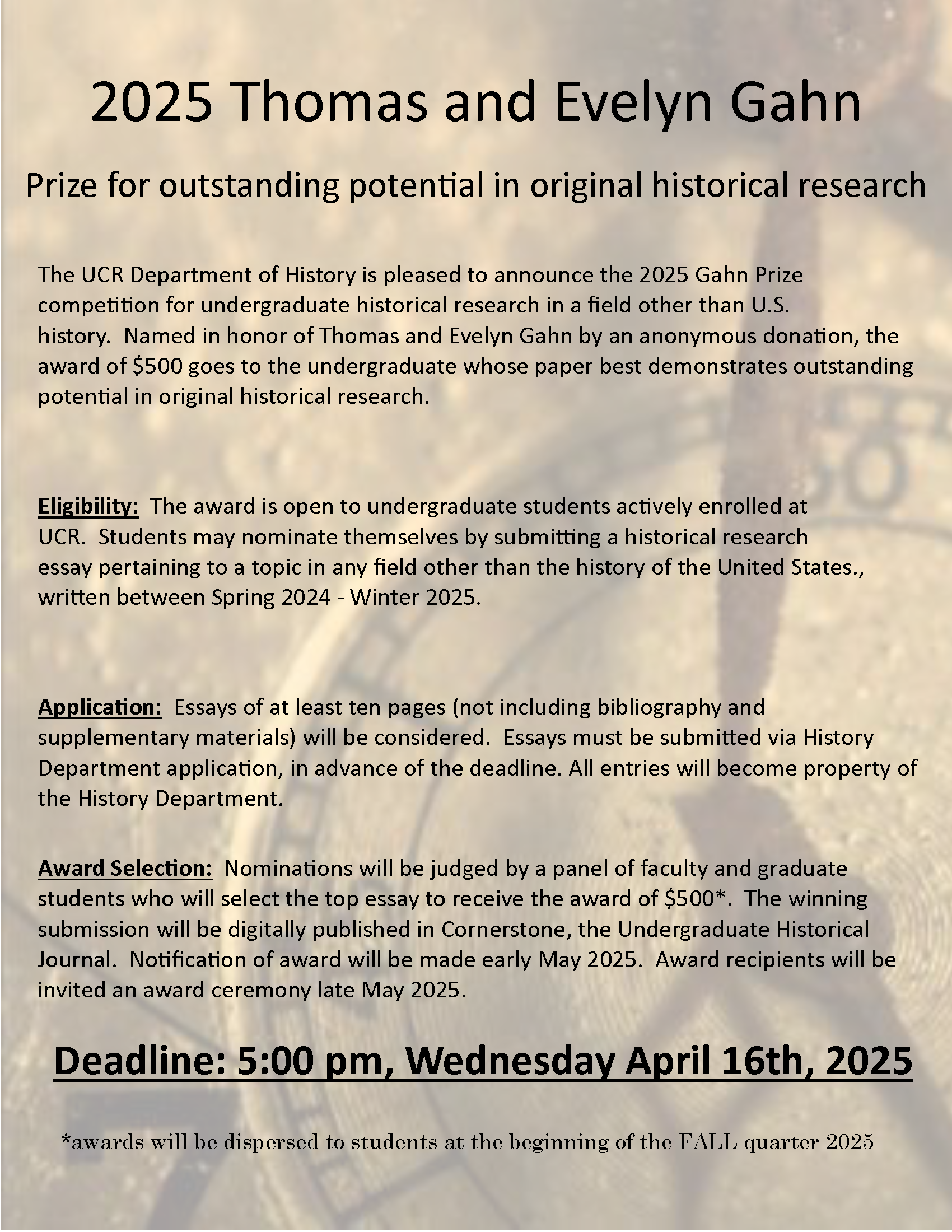 2025 Thomas and Evelyn Gahn Flyer