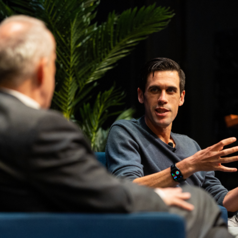 Best selling author Ryan Holiday and UCR Chancellor Wilcox in conversation