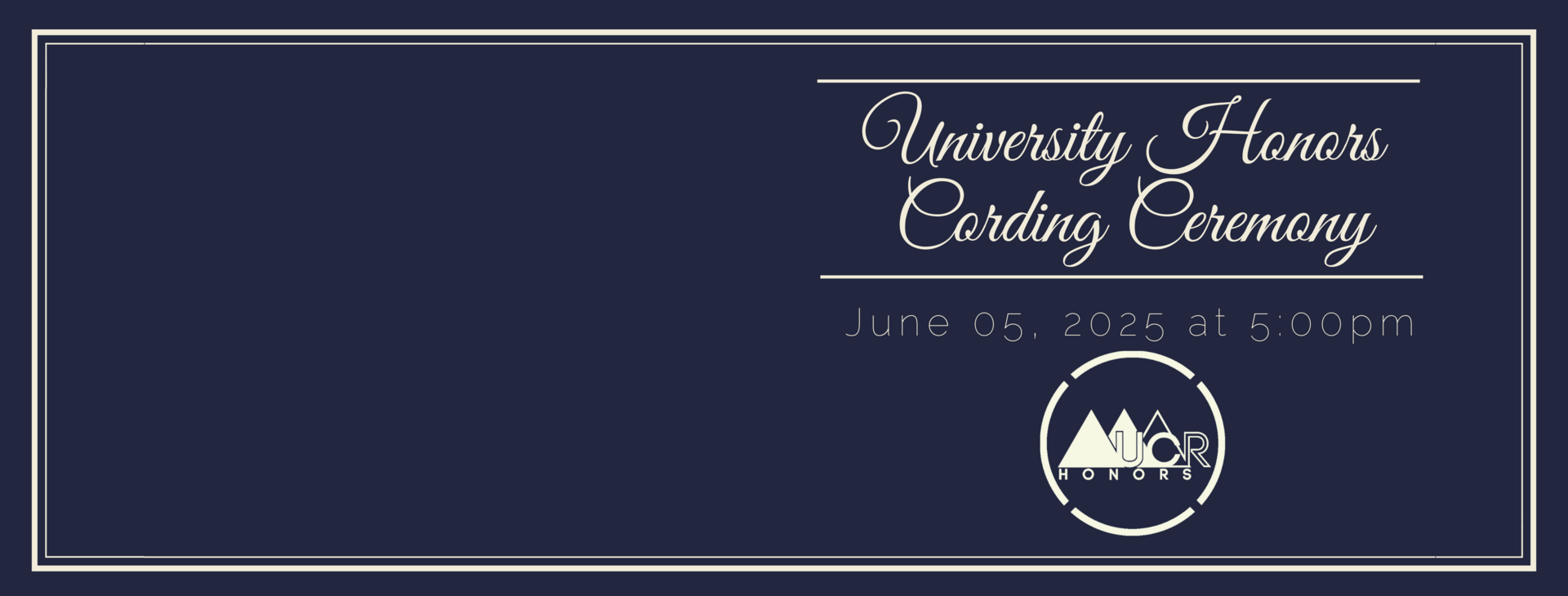 Cording Ceremony Announcement Banner