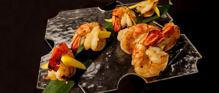 Gourmet plating of shrimp