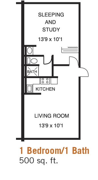 Bannockburn Village 1Bed/1Bath Floor Plan