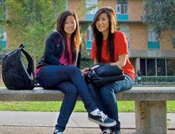 Female students smiling