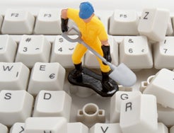 Miniature on computer keyboard