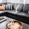 Living room area with coutch at the North District Campus Apartments.