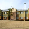 Sand volleyball courts at the Stonehaven Campus Apartments. 