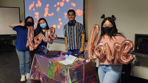 Students at a Peer Network Social