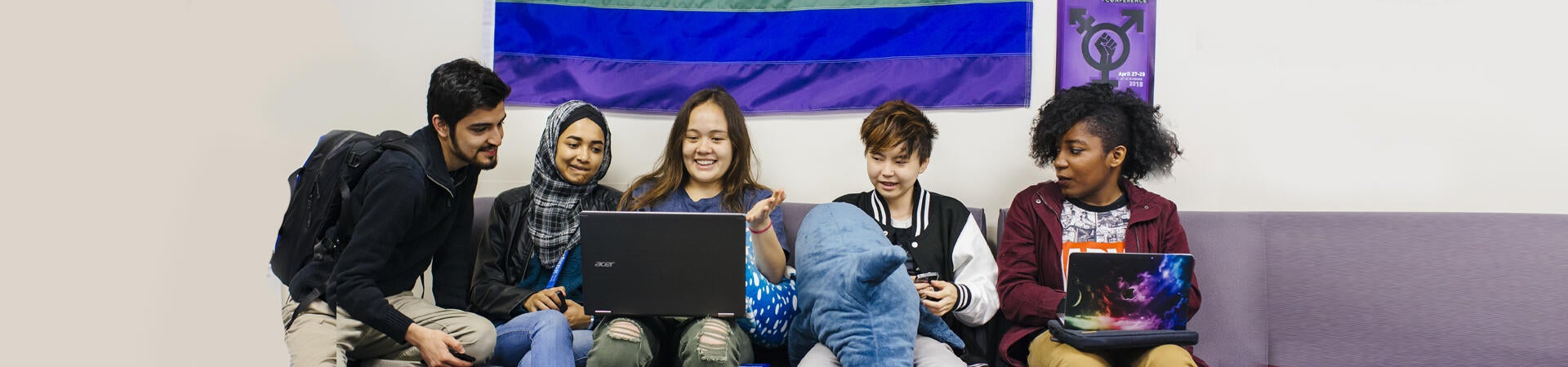 LGBRT office and students talking