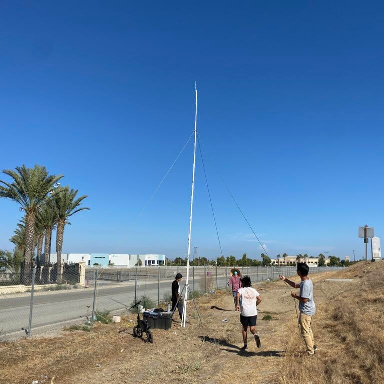 Researchers collect data in the field