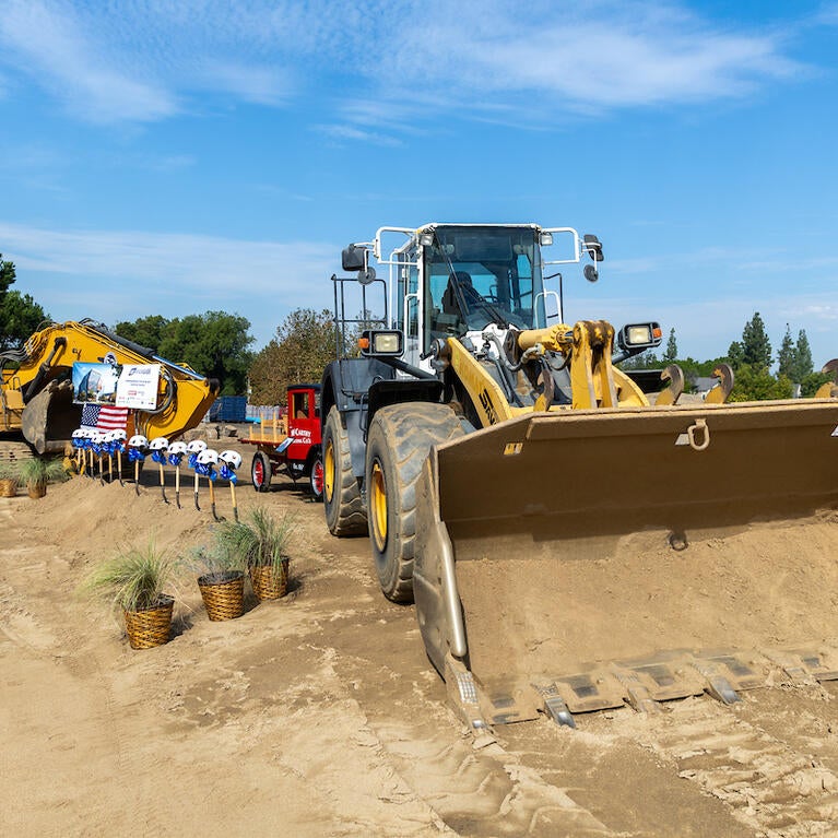 bulldozer at groundbreaking