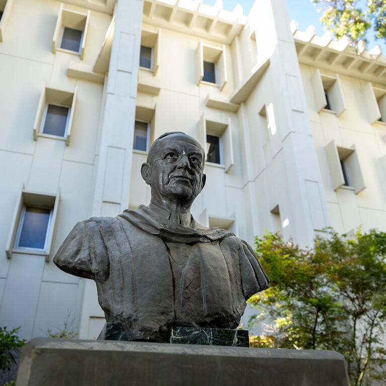 Sproul bust at Sproul Hall