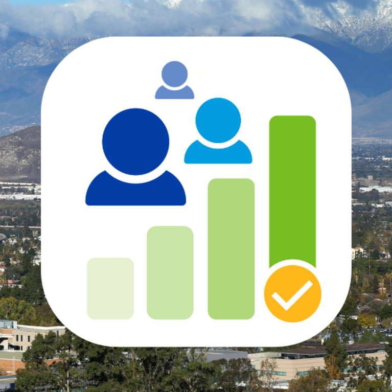 three people placed atop a bar graph with a yellow check mark