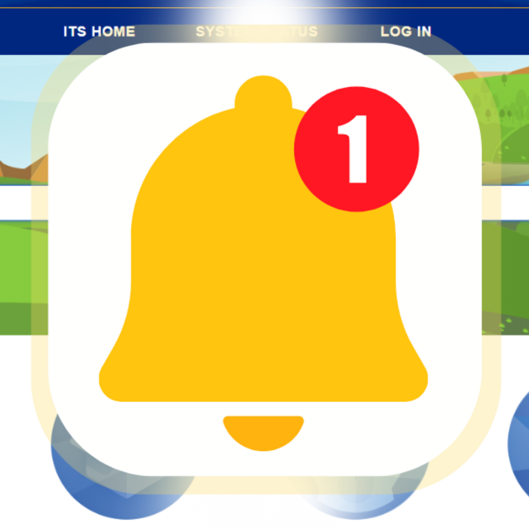 Notification bell on top of the UCR ServiceNow homepage