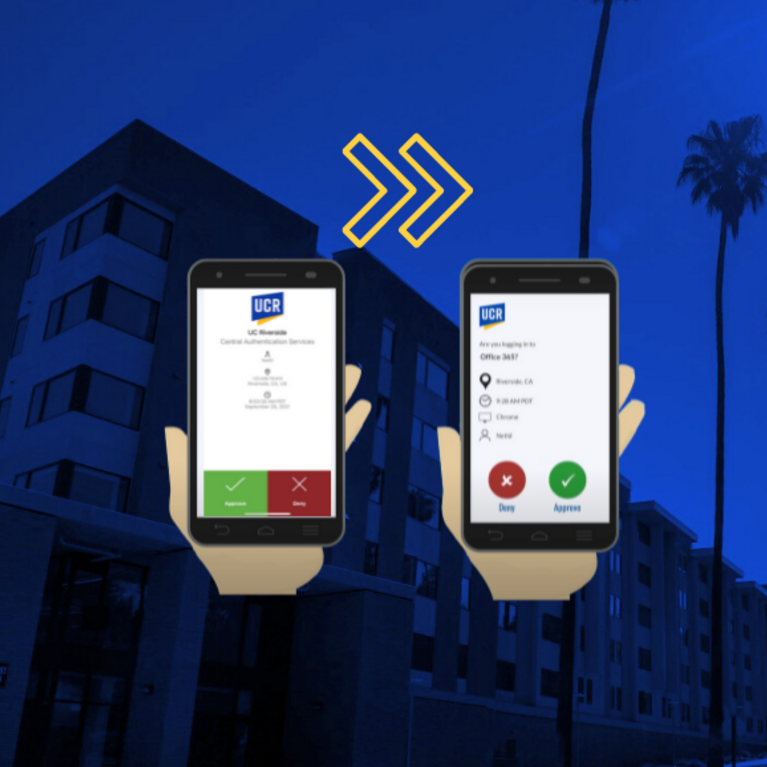 animated hand holds phone gestures a before and after state over campus palm trees