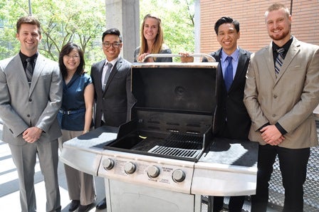 Team 1: Kyle Russell, Kawai Tam (advisor), Dennis Nguyen, Elizabeth Mende, Justin Tao and Gregory Brinley. Not in photo: David Cocker (advisor)