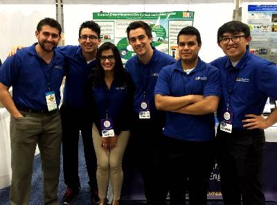 In photo (L to R) Team Sustain-a-Drain: Karim Masarweh, Diego Novoa, Taljinder Kaur, Kenneth Orellana, Franklin Gonzalez and Johny Nguyen.