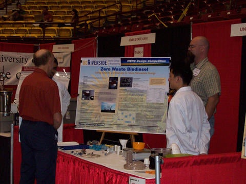 Right photo: Manning the booth at the WERC competition