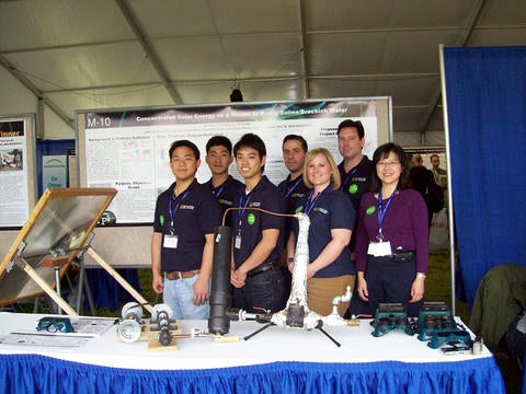 Right photo: (left to right): Wesley Chen, Luke Chen, Alexander Chen, Chris Salinas, Elizha West, John Johnson, and Kawai Tam. Not in photo: Parham Javadinajjar and advisor Mark Matsumoto.