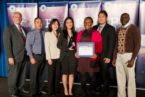 In photo: Lek Kadeli (EPA), Jesse Lozano, Kawai Tam (advisor), Ariana Villanueva, Etinosa Agbonwaneten, Kenny Chau, and Stephen Opot. Not in photo: Mark Matsumoto (advisor), Nhat Nguyen. 