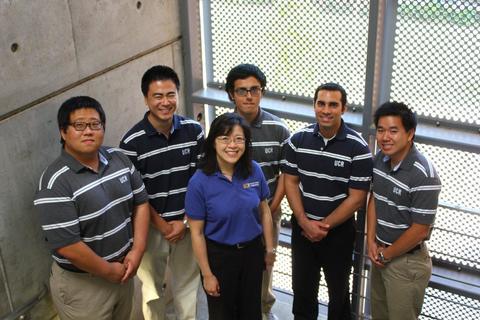 In photo: Jung Joon Park, David Ye He, Estevan Ochoa, Jason Farag, Christopher Quach and advisor, Kawai Tam (in front).  Not in photo: Mark Matsumoto (advisor).  
