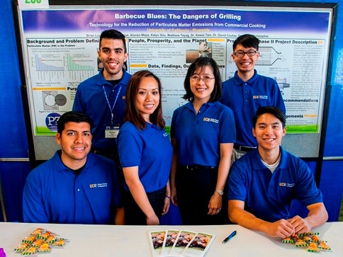 Team 2: Andrew Madrigal, Alonso Mejia, Kalyn Situ, Kawai Tam (advisor), Brian Luck and Matthew Tayag. Not in photo David Cocker (advisor)