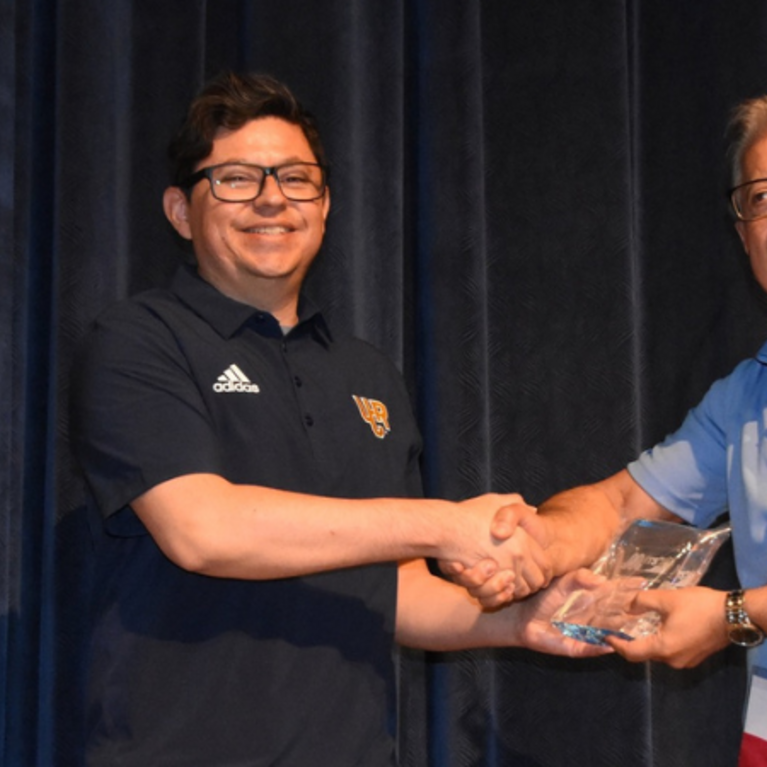 Alvaro Alvarez, right, is shown with an MSC conference organizer