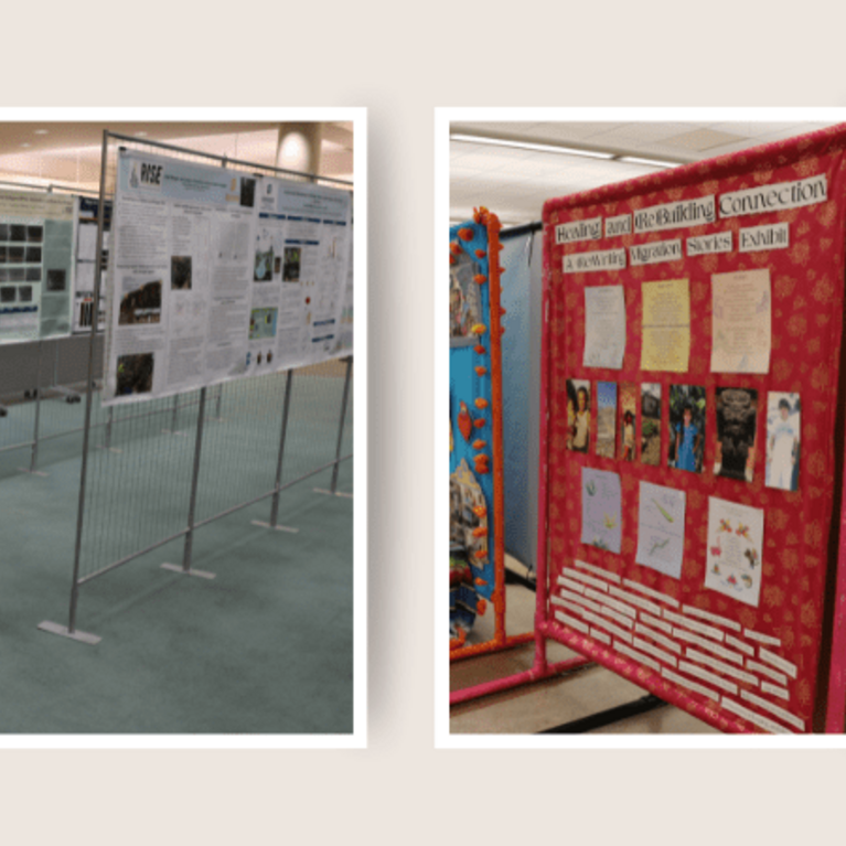 Images from two exhibits