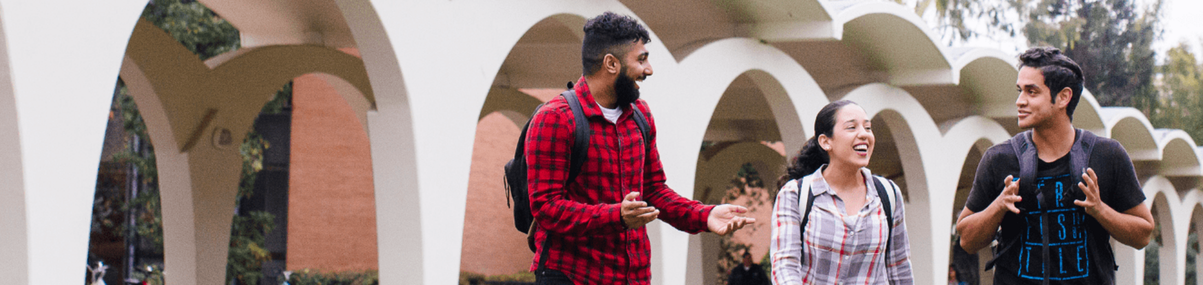 Rivera Arches Three Students Outside