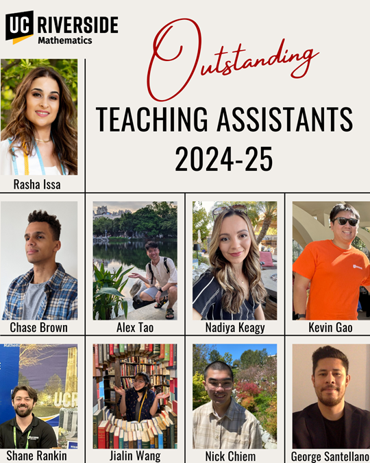 Outstanding Teaching Assistants Math Department 2024/25