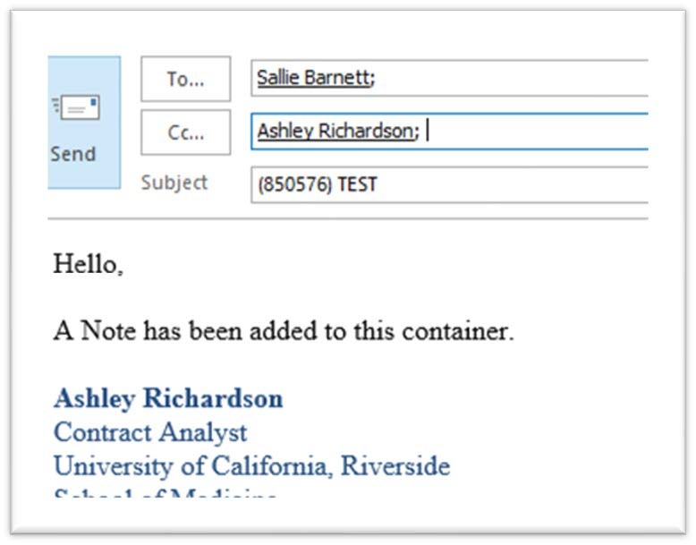  the notification process email