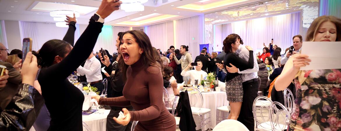 Students celebrate their matches at the UCR School of Medicine's 2024 match day. by Carlos Puma