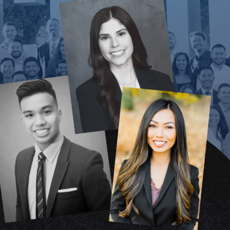 Featured graduates Matt Jason Llamas, Yasmin Gutierrez, and Maria Guerrero