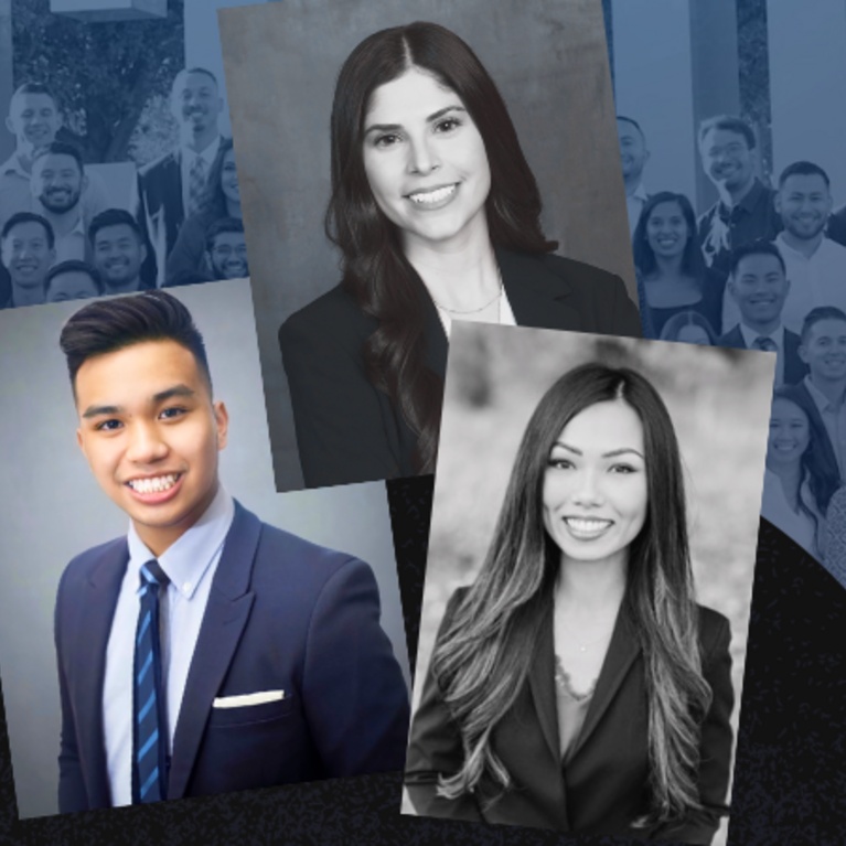 Featured graduates Yasmin Gutierrez, Maria Guerrero, and Matt Jason Llamas