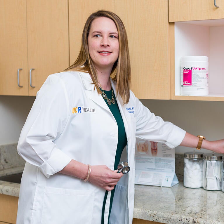 Dr. Mallory Stuparich in an exam room