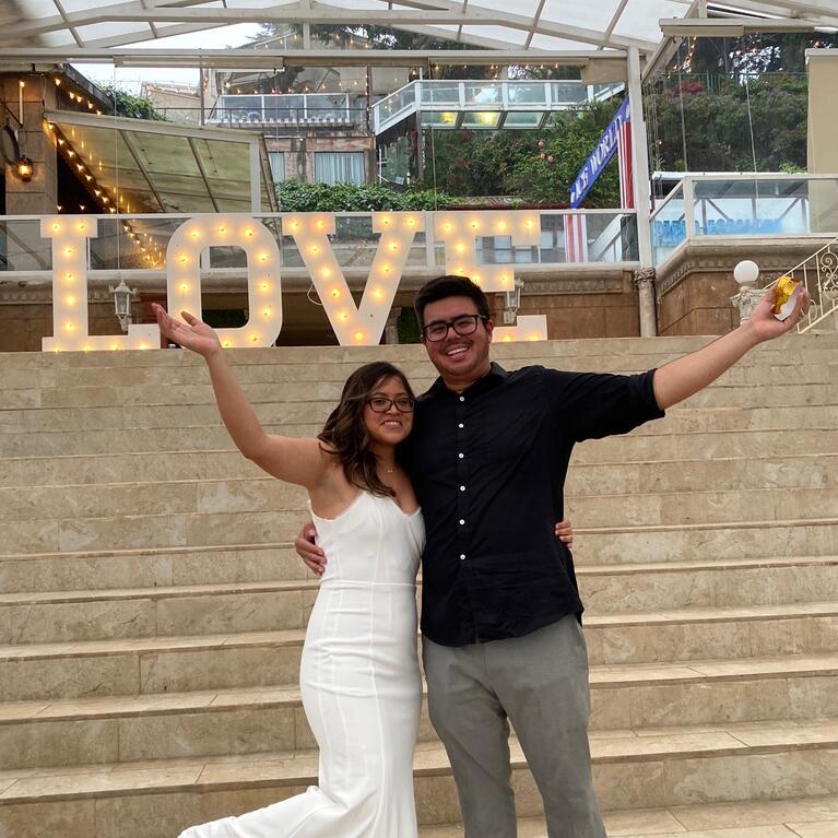 Stephane Guardado and Edward Vizcarra at their wedding in El Salvador