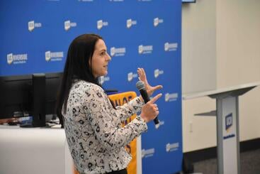 Dr. Dauphine presenting at the biomed 50th symposium