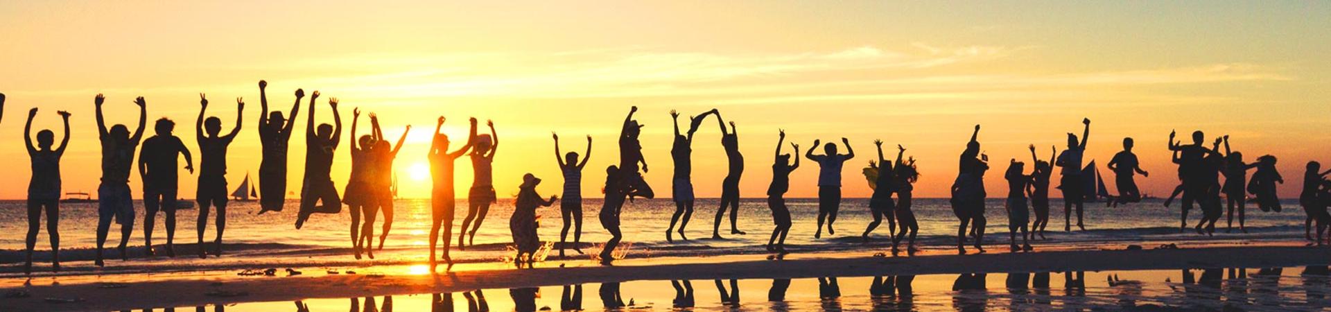 Group of Students at Sunset
