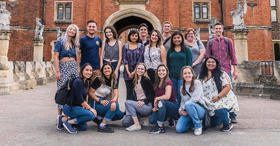 A group of UCR students studying aboard