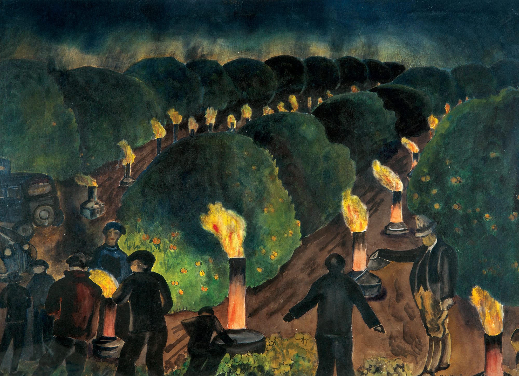 Elsie Lower Pomeroy,  “Saving the Citrus Crop,” 1937.