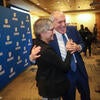 Wilcox with Provost Elizabeth Watkins during an event celebrating UCR’s admission to the AAU in June 2023.