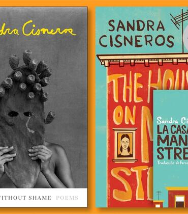 Four book covers of works by Sandra Cisneros.