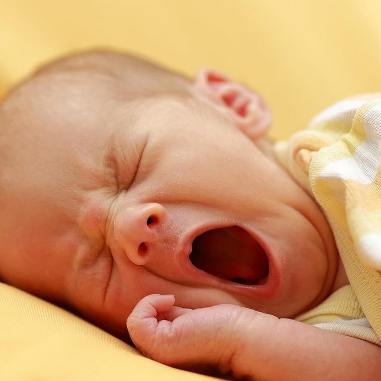 baby yawning