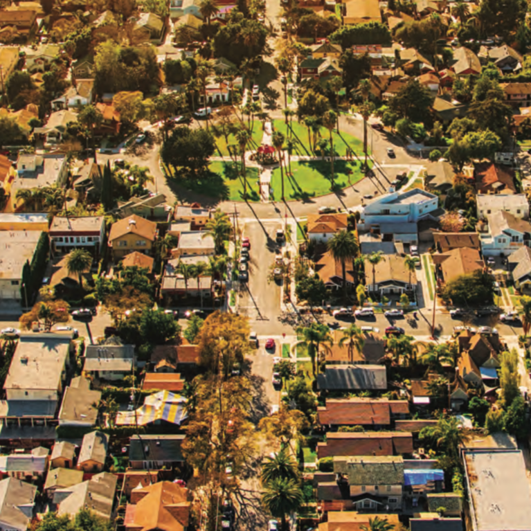 aerial view of an Inland Empire city