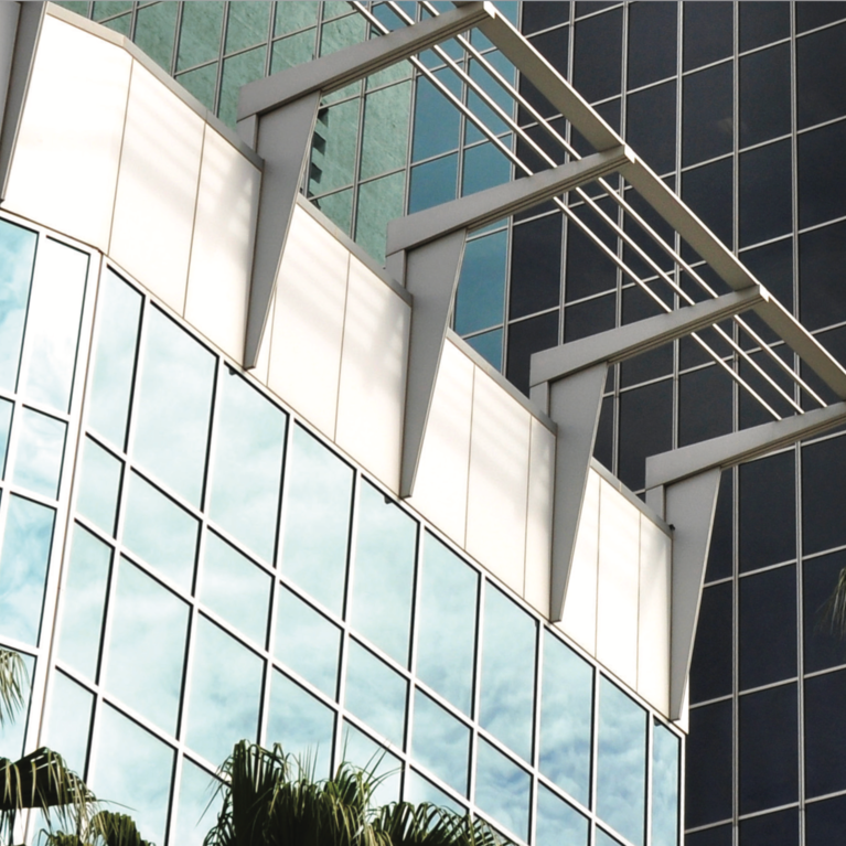 windows on a tall business building