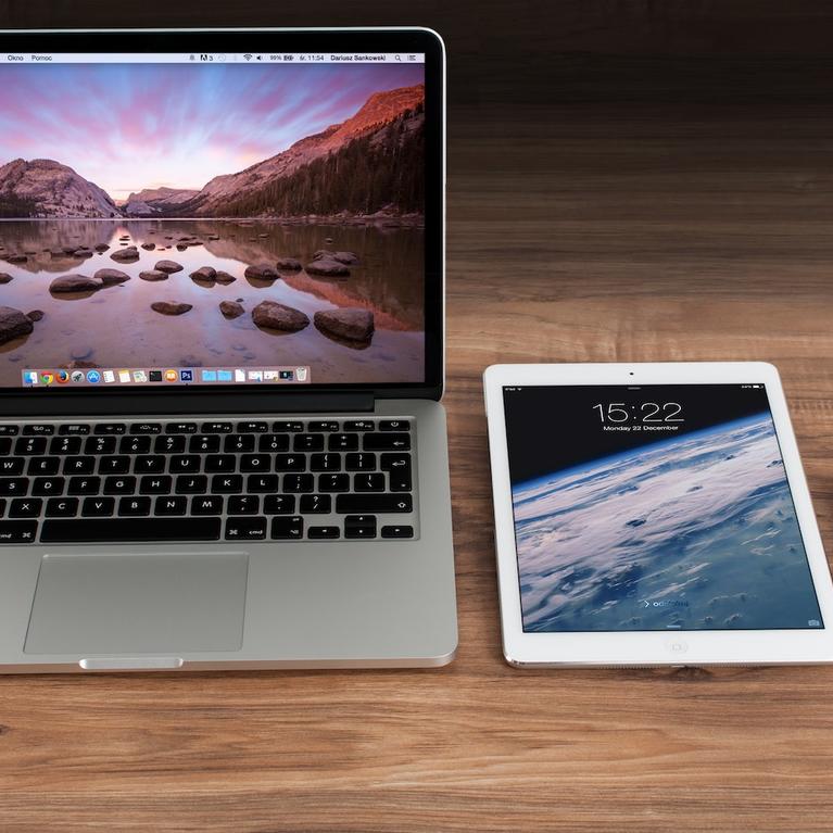 Photo of laptop, tablet, and cellphone