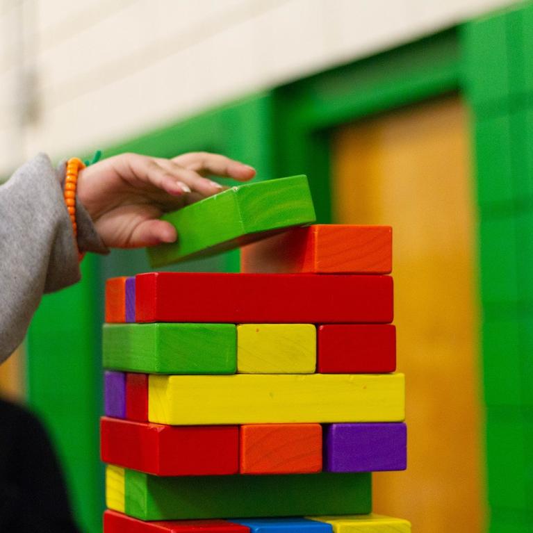 A child playing with blocks