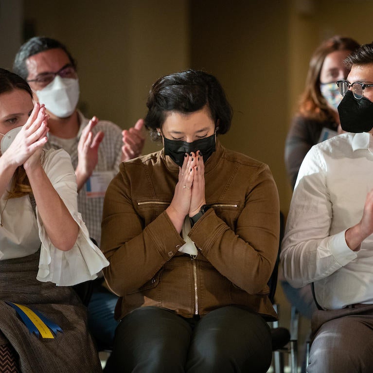 UC Riverside's Graduate Division winner, Claire Whitaker on March 3, 2022. (UCR/Stan Lim)