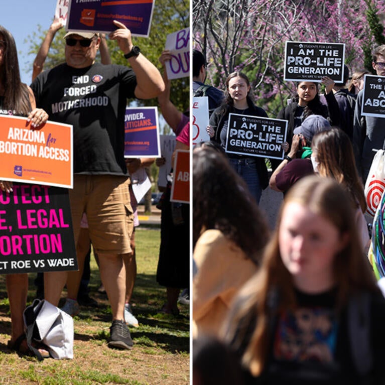 abortion prop-con protesters
